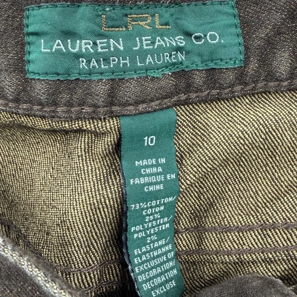 Lauren Jeans Co Ralph Lauren Denim Size 10 Boot Cut Washed‎ Brown Patch Pockets - Picture 6 of 12